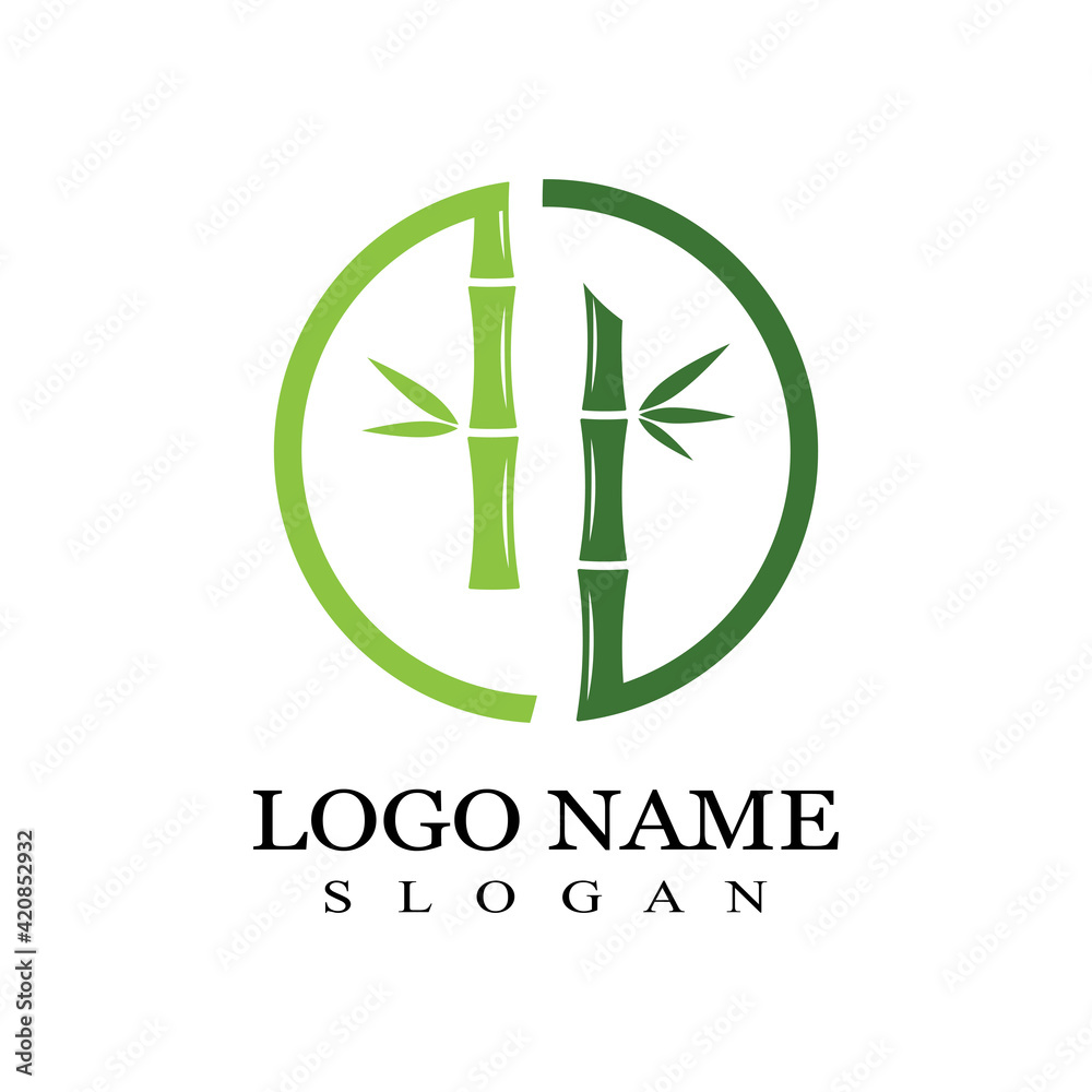 Fototapeta premium Bamboo Logo Template vector icon illustration design