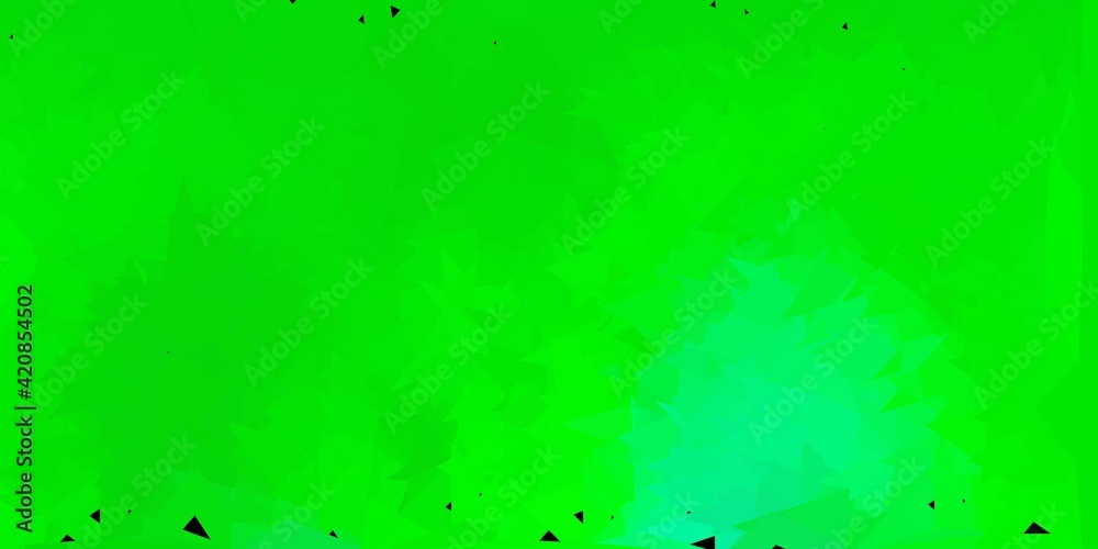 Fototapeta premium Dark green vector gradient polygon wallpaper.