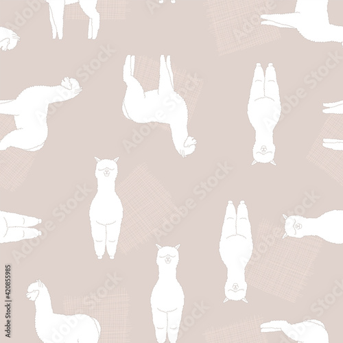 Cute Lama seamless pattern. Design for fabric, textile, wallpaper and decor.