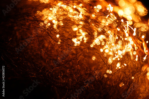 burning steelwool bokeh fire photo