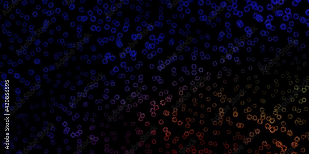 Dark blue, yellow vector pattern with spheres. Dark blue, yellow vector pattern with spheres.