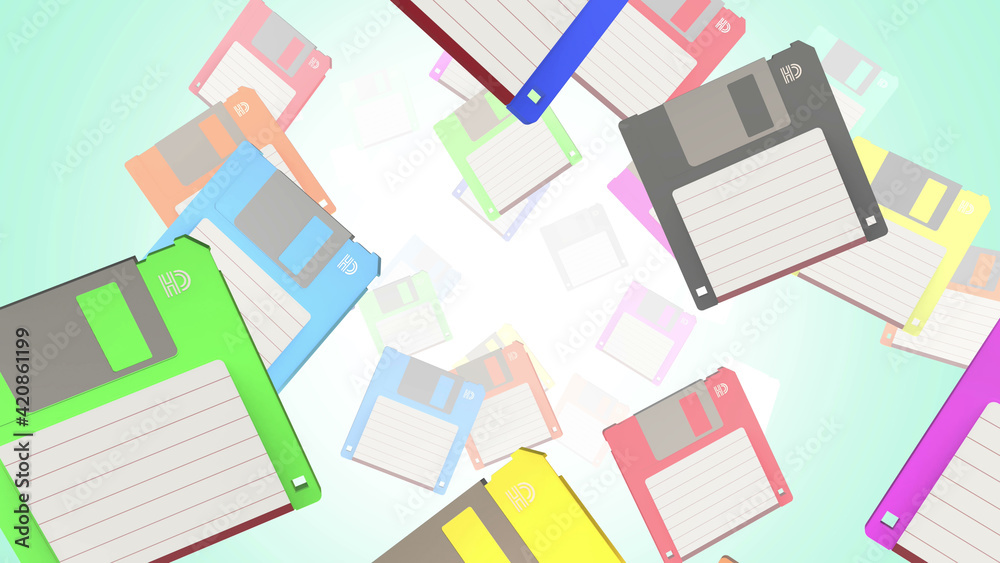 Abstract Diskette Background 3d render