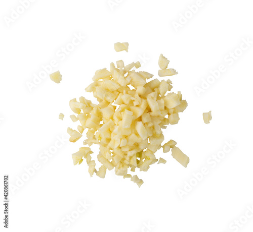 Photography Fresh Garlic Parts Isolated on White Background
