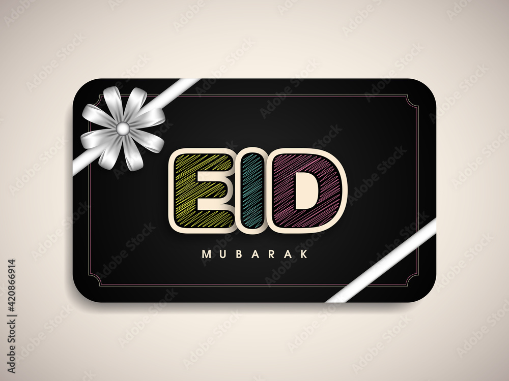 Greeting card design of Eid Mubarak. Greeting card design of Eid Mubarak.