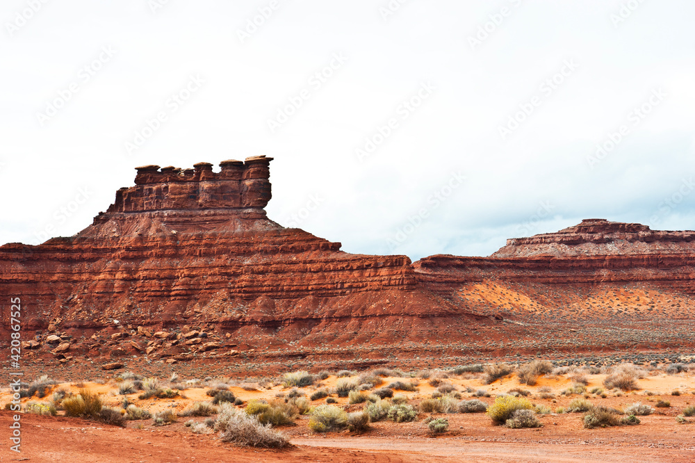 USA, Utah. Mexican Hat, Valley of the Gods National Monument, Seven Sailors.
