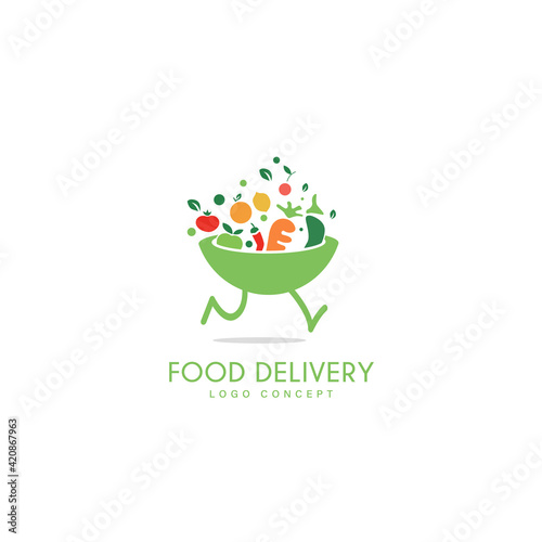 Food Delivery Logo Symbol Design Template Flat Style Vector	
