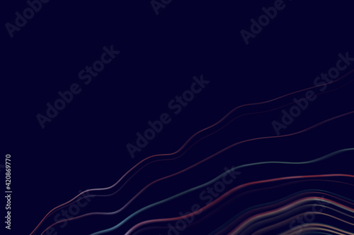 Fototapeta Naklejka Na Ścianę i Meble -  Waving Lines Abstract Technology Digital Data Colorful Blue Curves Wallpaper Background 