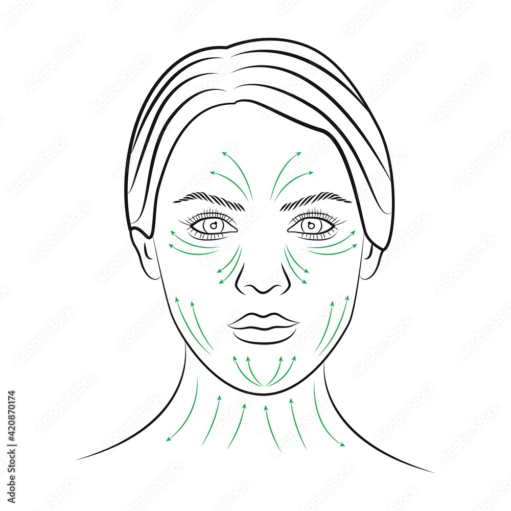Face line massage. Beautiful woman face. Beauty procedures. Face line massage. Beautiful woman face. Beauty procedures.