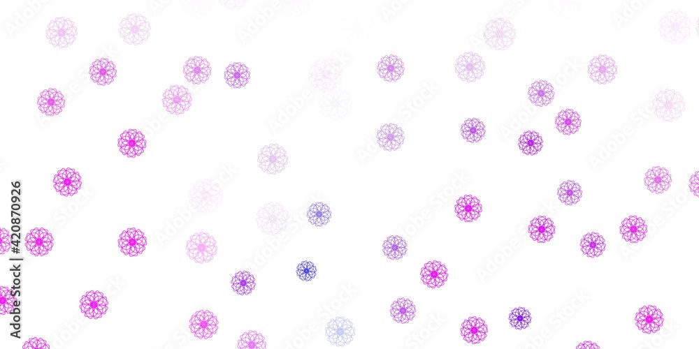 Light pink, blue vector doodle template with flowers. Light pink, blue vector doodle template with flowers.