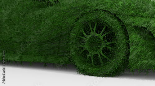 green grass car