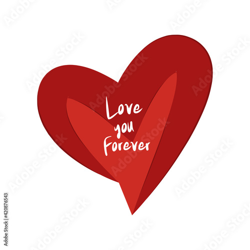 Isolated red sweet heart love romantic icon - Vector