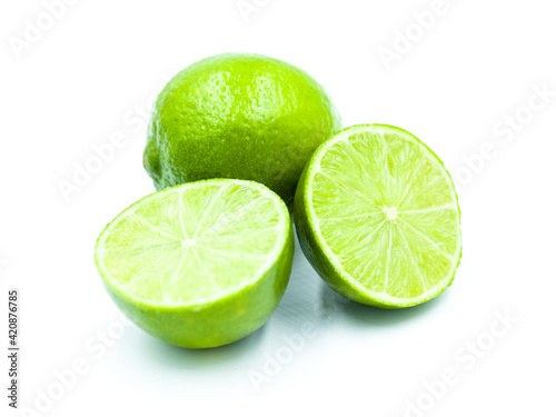 Limes isolated on the white background