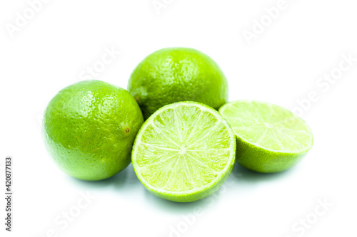 Limes isolated on the white background