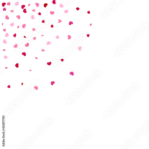 Heart Background. 8 March Banner with Flat Heart. Red Pink St Valentine Day Card with Classical Hearts. Empty Vintage Confetti Template. Exploding Like Sign. Vector Template for Mother's Day Card.
