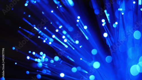 Close up of fiber optics