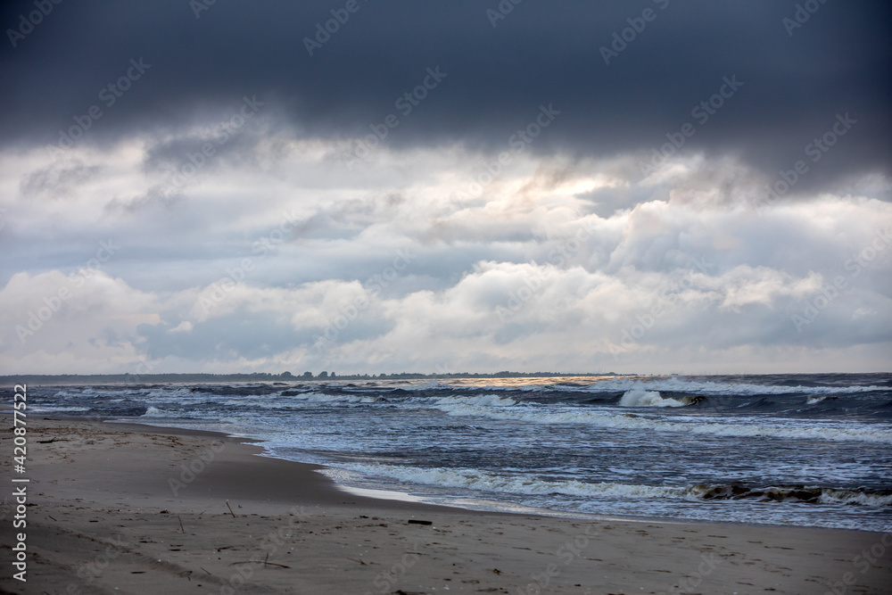 Baltic Sea on a cloudy and windy day