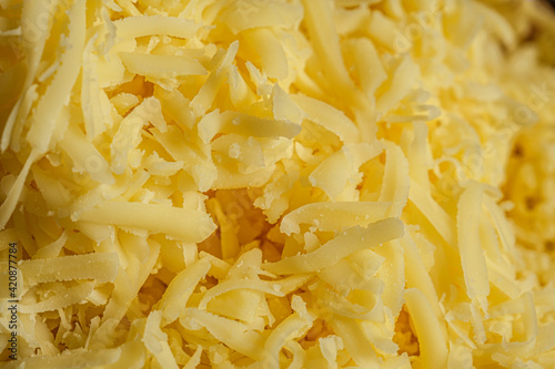 Heap of Grated pizza cheese