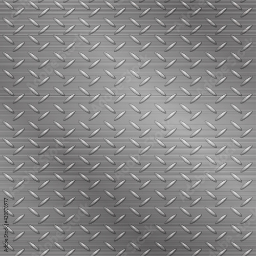Seamless metal tracery bright gray textured background.