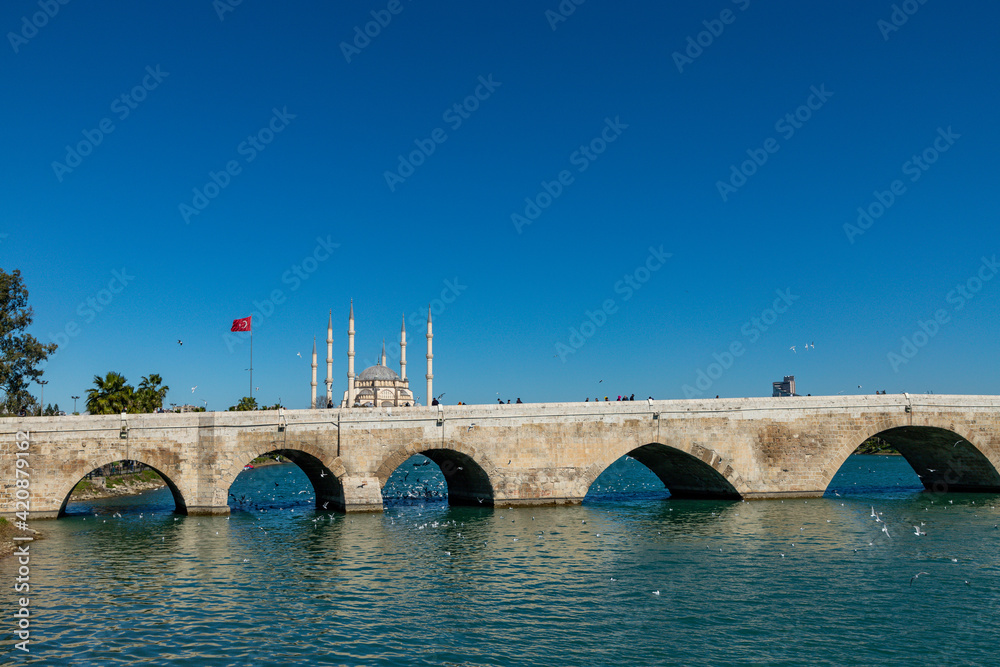 The Stone Bridge and Sabancı Mosque, Adana, Türkiye