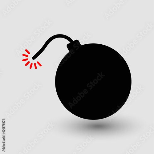Bomb icon vector illustration isolated on white background. Boom symbol.