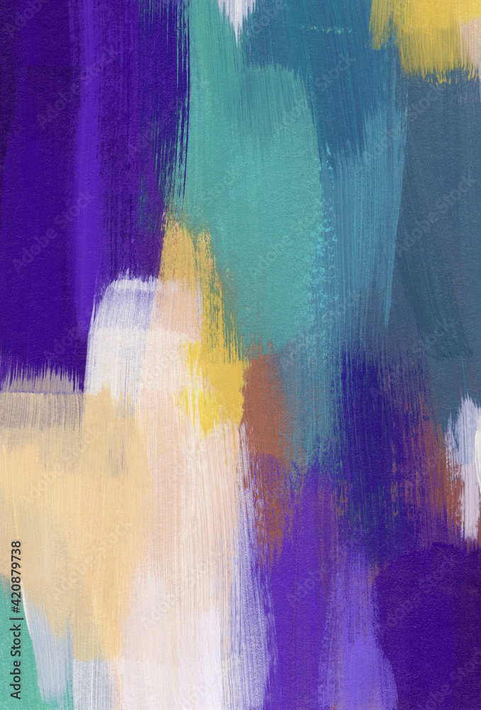 Abstract artwork. Versatile artistic backdrop for creative design projects: posters, banners, cards, websites, invitations, wallpapers. Brush strokes on paper. Colourful hand painted texture.