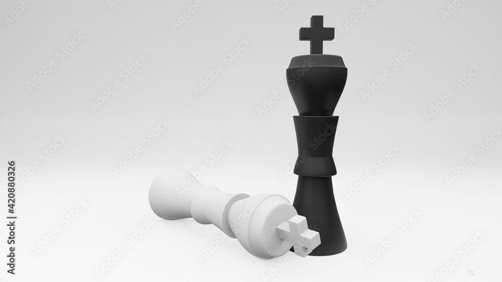 black and white chess battle,Chess victory,chess concept,3d illustration 3d rendering black and white chess battle,Chess victory,chess concept,3d illustration 3d rendering