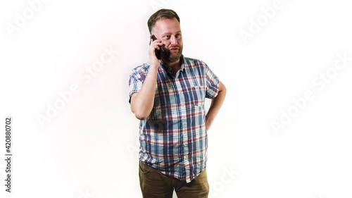 Man talks on the phone and is happy #TheCoolStockGuy
