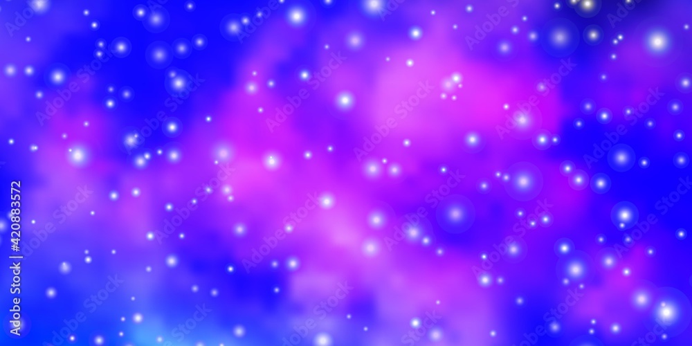 Light Pink, Blue vector layout with bright stars. Light Pink, Blue vector layout with bright stars.