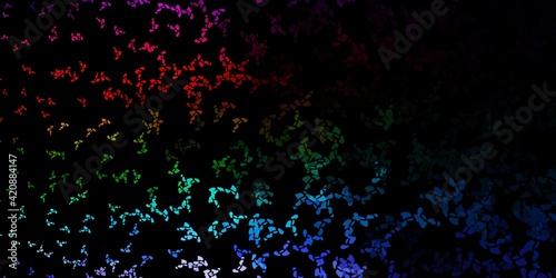Dark multicolor vector background with random forms.