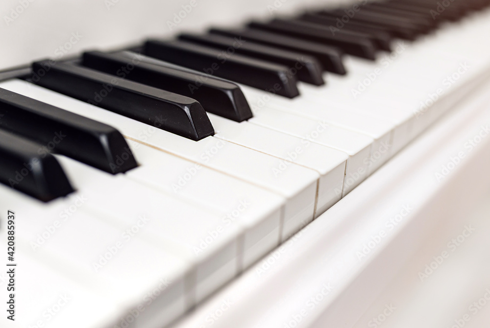 Piano keys side view with shallow depth of field Piano keys side view with shallow depth of field