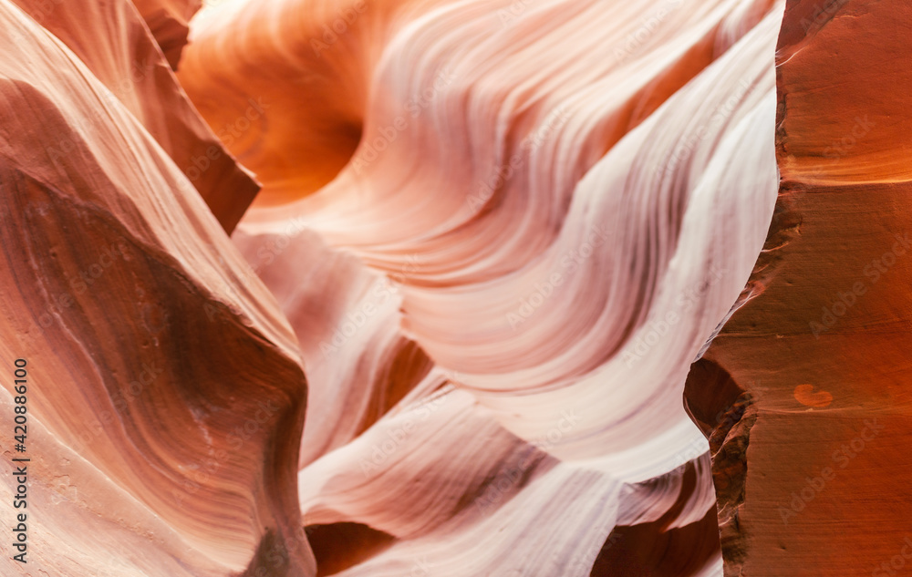 Look of water shaped smooth sandstone walls to unusual curves and adges in antelope national park in arizona, america Look of water shaped smooth sandstone walls to unusual curves and adges in antelope national park in arizona, america