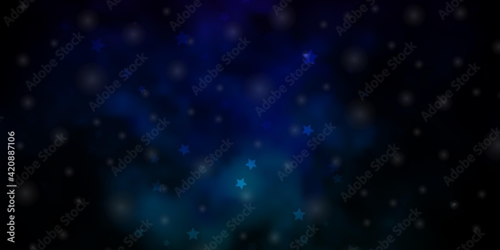 Obraz premium Dark Multicolor vector background with colorful stars.