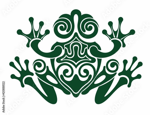 Vector illustration tropical frog.Art frog  logo design