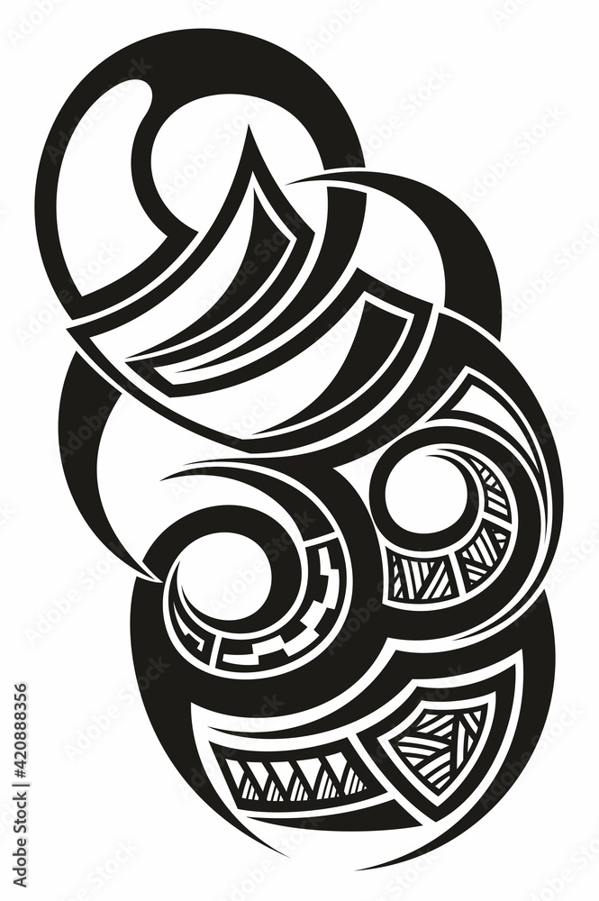 Wunschmotiv: Tribal Tattoo Design Element. Vector illustration #420888356