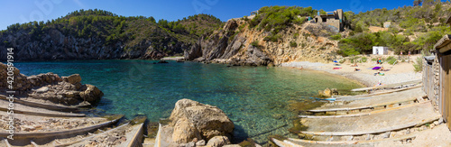 Beach of cala d'en Serra in Ibiza (Spain)