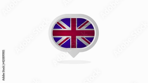 Britich flag realistic flag. Made in Britich. Motion graphic. photo