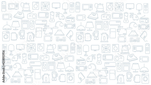 household appliances icon background. home appliances vector icon background.