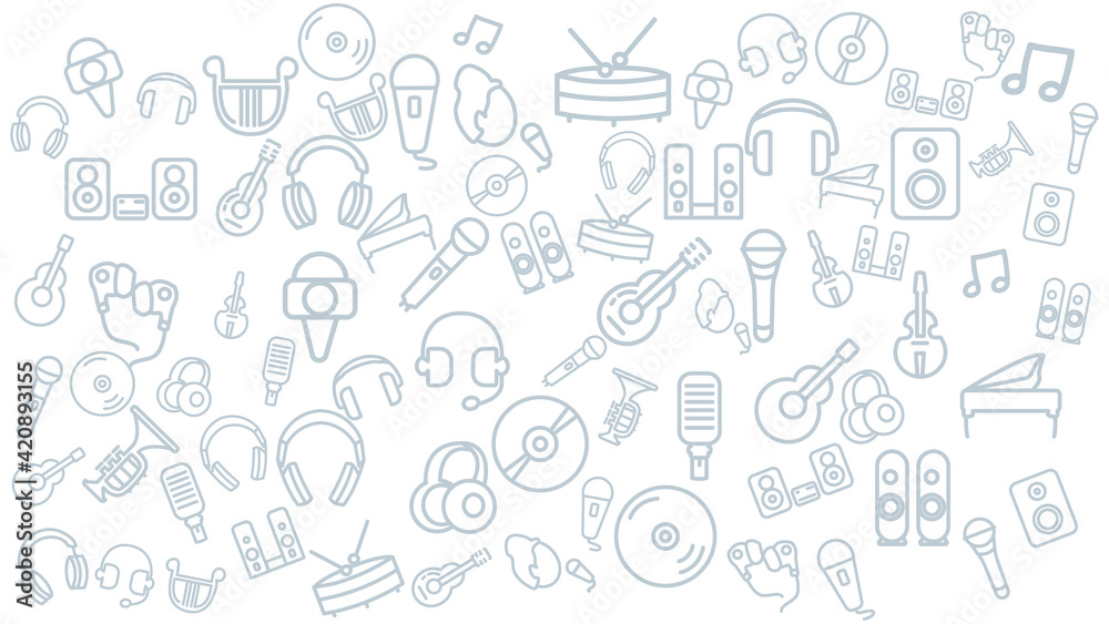 music icon background. instrument vector icon background.