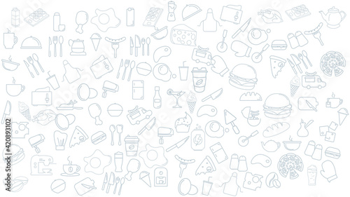 Food icon background. fast food vector icon background.