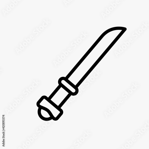 Sword line icon, logo isolated on white background