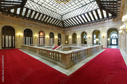 Atrium, Catalonia Parliament Building, Parc de la Ciutadella, Barcelona, Catalonia, Spain photo