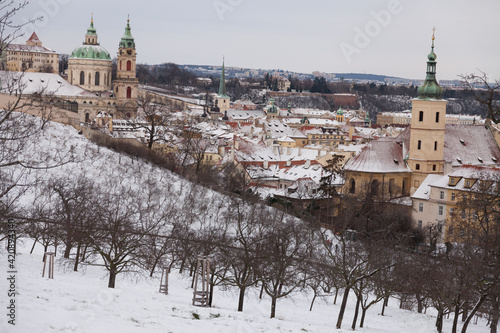 view of  prague city in winter season