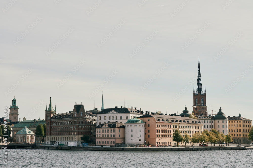 Stockholm skyline with church spires, Stockholm, Sweden Stockholm skyline with church spires, Stockholm, Sweden