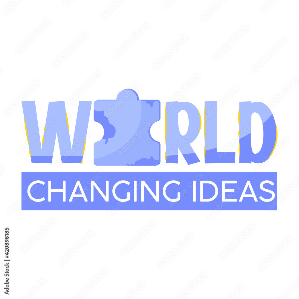 World changing ideas blue creativity thinking icon- Vector World changing ideas blue creativity thinking icon- Vector