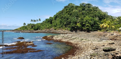 Sea landscape with trees and sky - Ilhéus, Bahia - Brazil