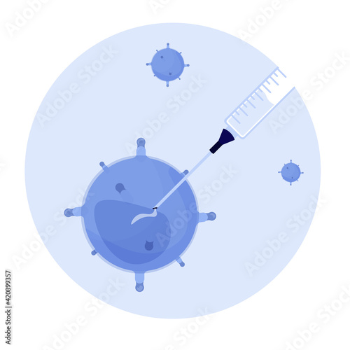 Isolated vaccines virus blue logo icon - Vector