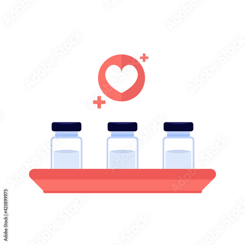 Isolated vaccines white virus blue logo icon - Vector