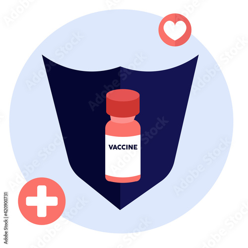Isolated vaccines protection virus blue logo icon - Vector