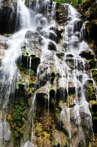 Cascada, naturaleza, caída de agua, musgo, naturaleza, relajación, rocas.