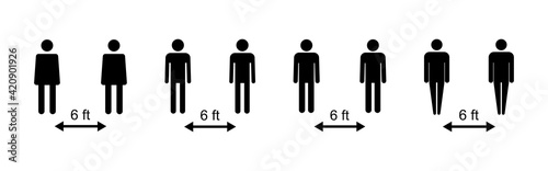 Social distance icon set. social distancing icon. self quarantine sign